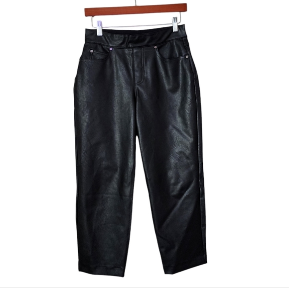 SPANX Leather-Like Straight Leg Pant in black size Small - Picture 1 of 10